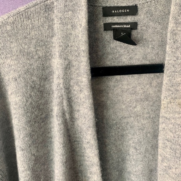 :HALOGEN: Rib Knit Wool & Cashmere Cardigan - Picture 7 of 8